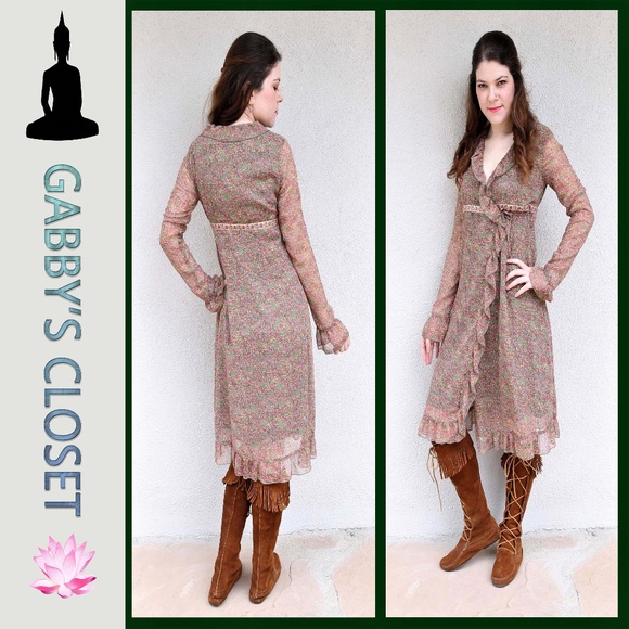 Free People Dresses & Skirts - Free People Tie Up Floral Dress Small